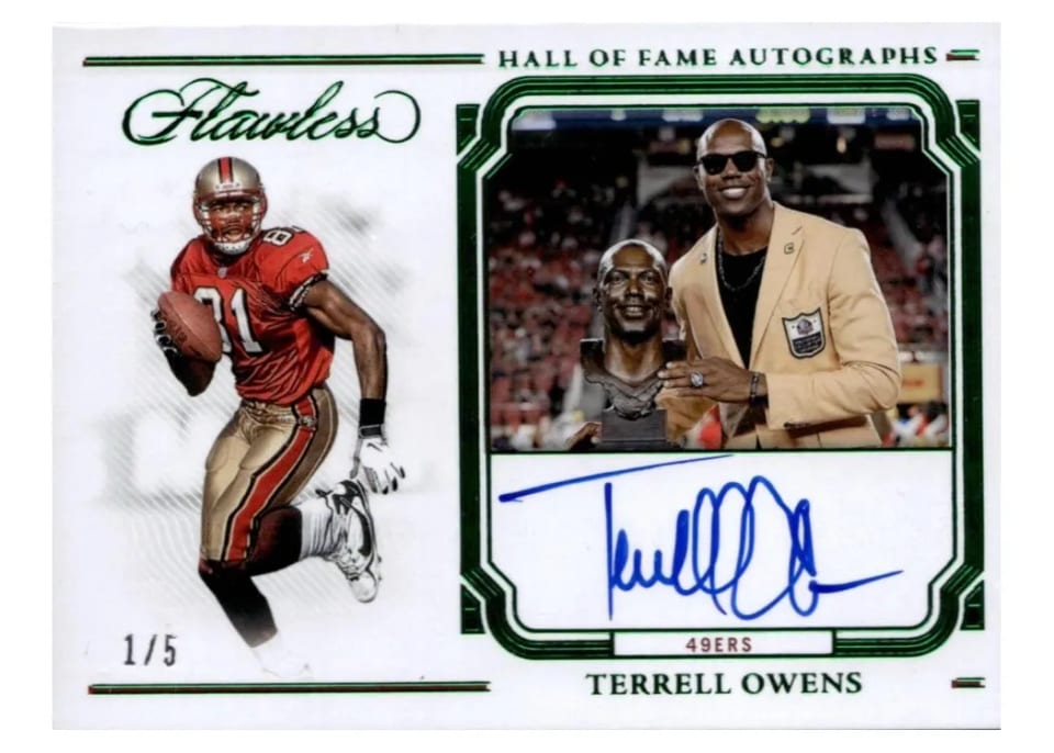 2023 Panini Flawless Hall of Fame Autograph Terrell Owens #4 card