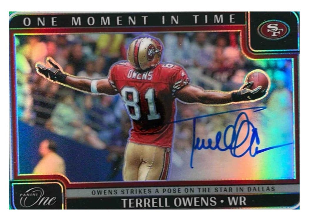 Terrell Owens 2024 Panini One One Moment in Time Autographs card