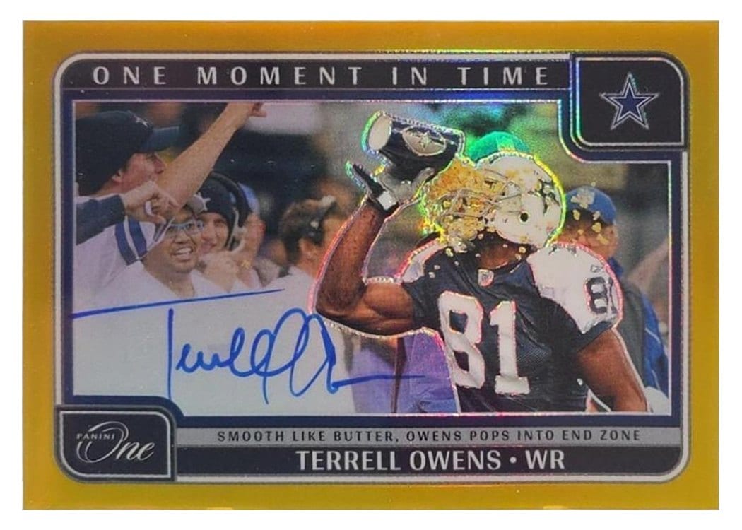 2024 Panini One One Moment in Time Autographs Terrell Owens #386 card