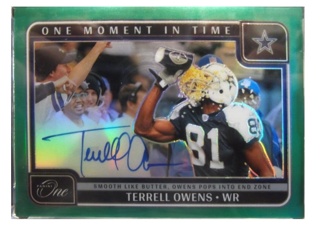 Terrell Owens 2024 Panini One One Moment in Time Autographs card
