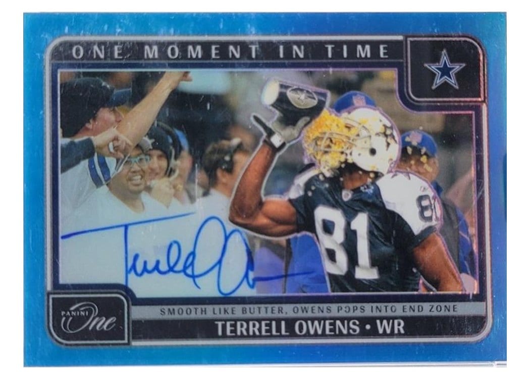 Terrell Owens 2024 Panini One One Moment in Time Autographs card