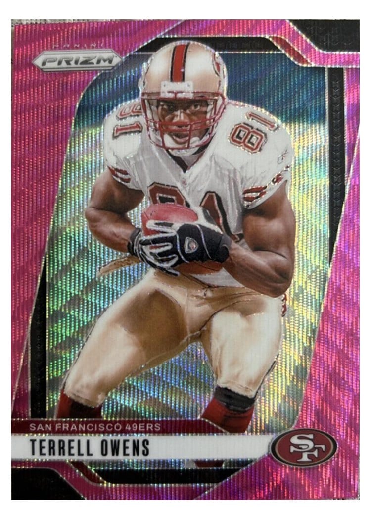 2024 Panini Prizm Base Set Terrell Owens Pink Wave #257 card
