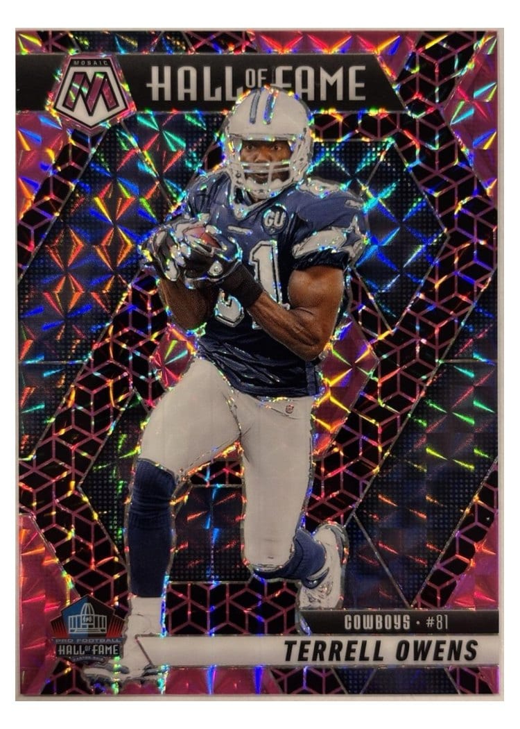 2025 Panini Mosaic Base Set Terrell Owens Pink Spectris #297 card