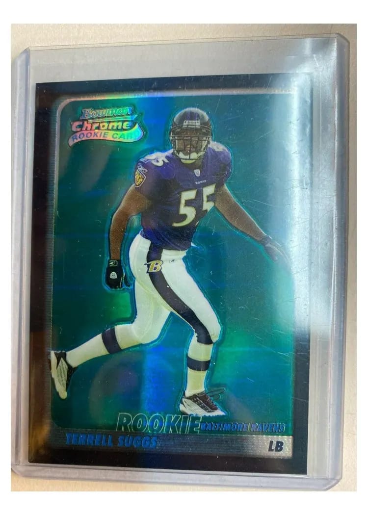 2003 Bowman Chrome Terrell Suggs Blue Refractor #128 card