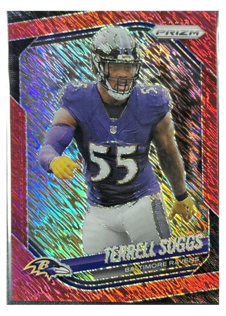 2025 Panini Prizm Base Set Terrell Suggs Red Shimmer #93 card