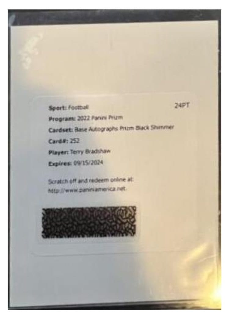 2022 Panini Prizm Base Set Terry Bradshaw #252 card