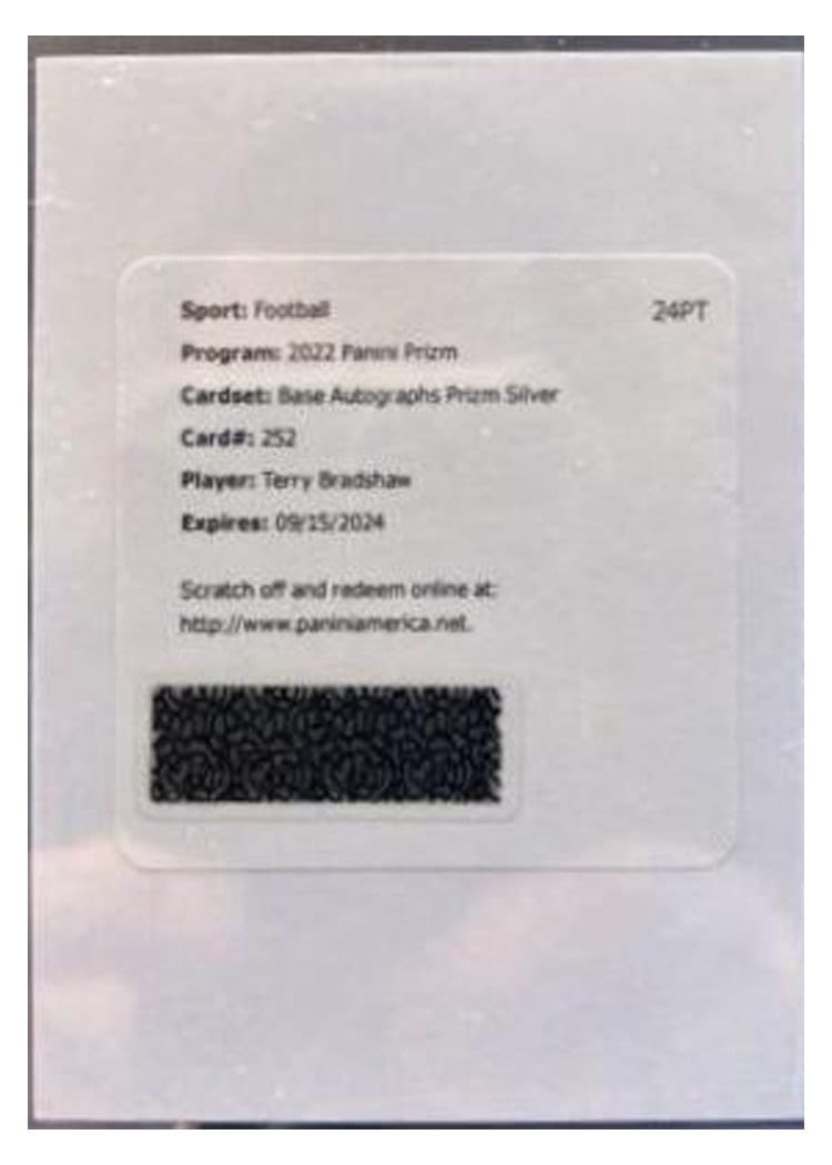 2022 Panini Prizm Base Set Terry Bradshaw #252 card