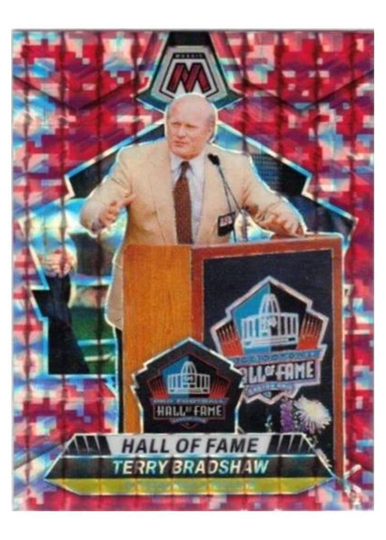 2024 Panini Mosaic Base Set Terry Bradshaw Camo Red #296 card
