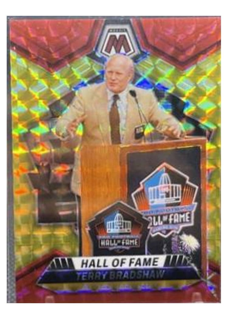 2024 Panini Mosaic Base Set Terry Bradshaw Fusion Red Yellow Choice #296 card