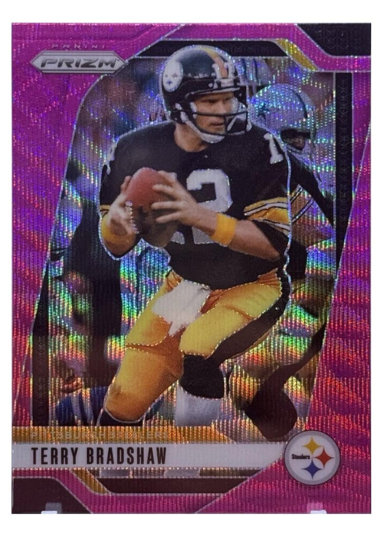 2024 Panini Prizm Base Set Terry Bradshaw Pink Wave #246 card