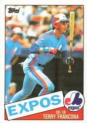 1985 Topps Base Set Terry Francona #578 card