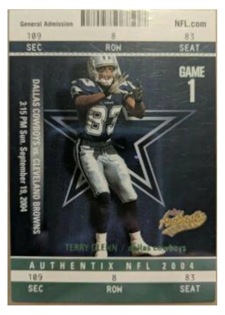 2004 Fleer Authentix Terry Glenn #3 card