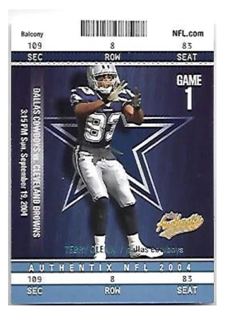 2004 Fleer Authentix Terry Glenn #3 card