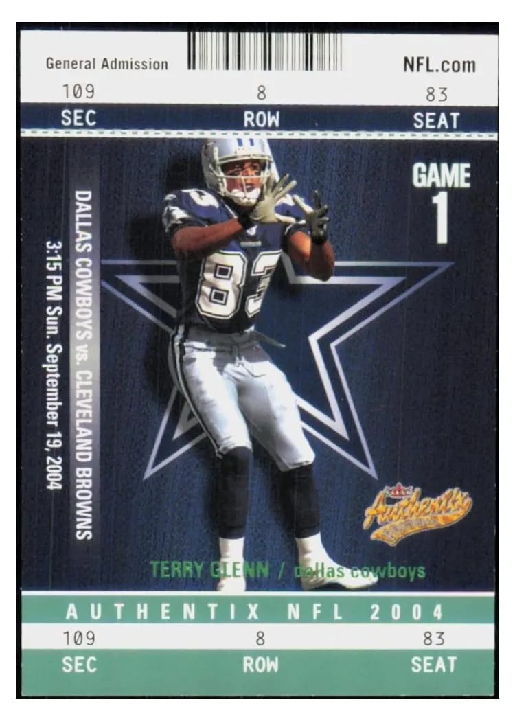 2004 Fleer Authentix Terry Glenn #3 card