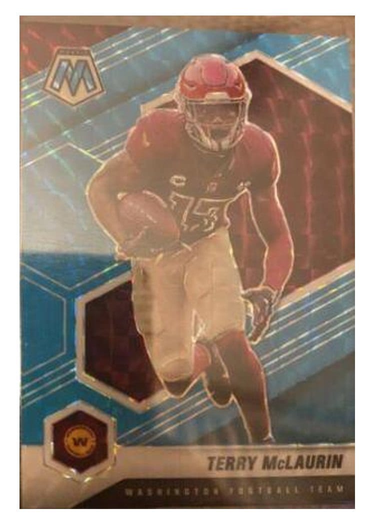 2021 Panini Mosaic Base Set Terry McLaurin Blue Fluorescent #199 card