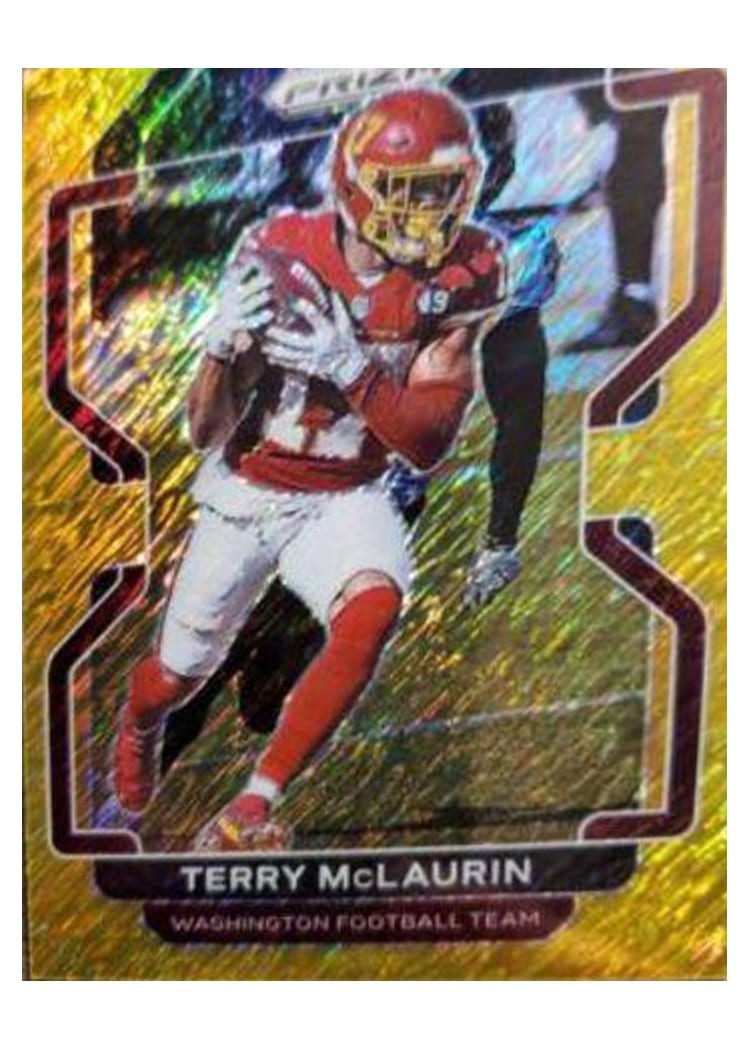 2021 Panini Prizm Base Set Terry McLaurin Gold Shimmer #208 card
