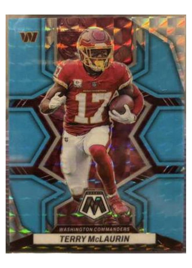 2022 Panini Mosaic Base Set Terry McLaurin Blue Fluorescent #197 card