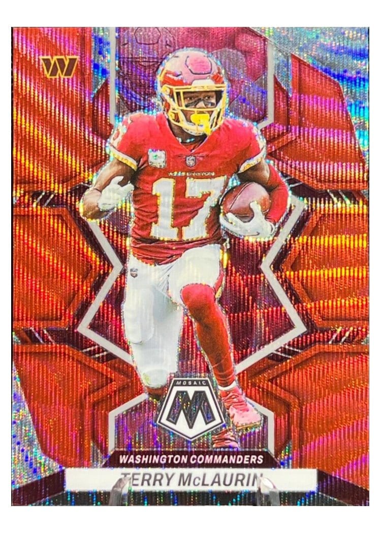 2022 Panini Mosaic Base Set Terry McLaurin Red Wave #197 card