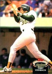 1992 Stadium Club Base Set Terry Steinbach #22 card