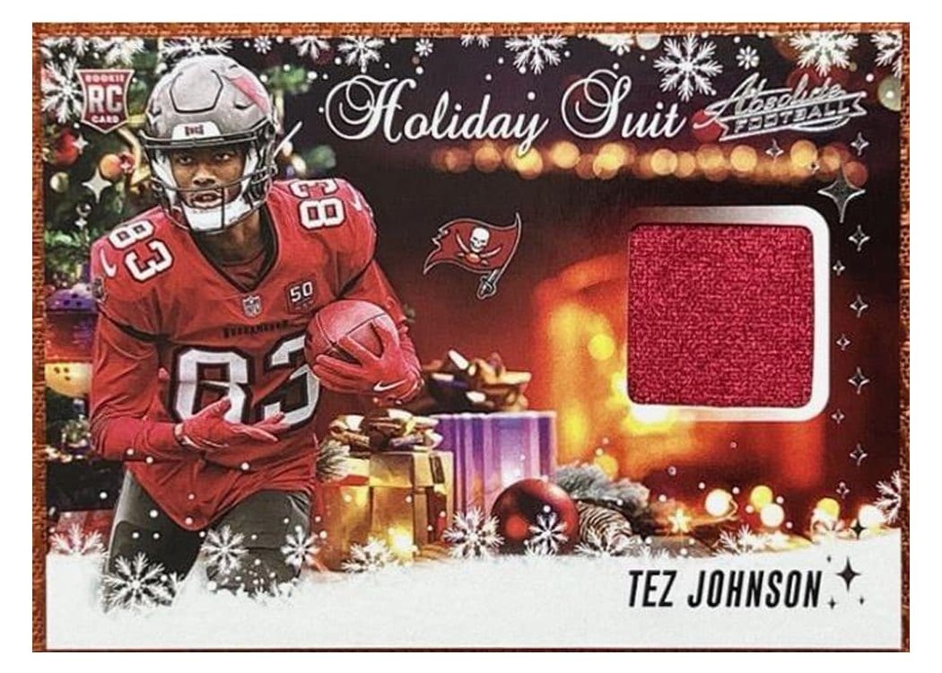 2025 Panini Absolute Countdown Calendar Holiday Suit Relics Tez Johnson #41 card