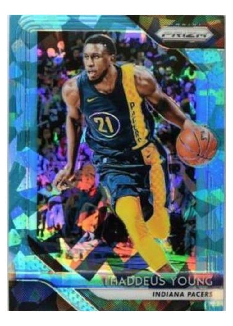 2018-19 Panini Prizm Base Set Thaddeus Young Blue Ice Prizm #154 card