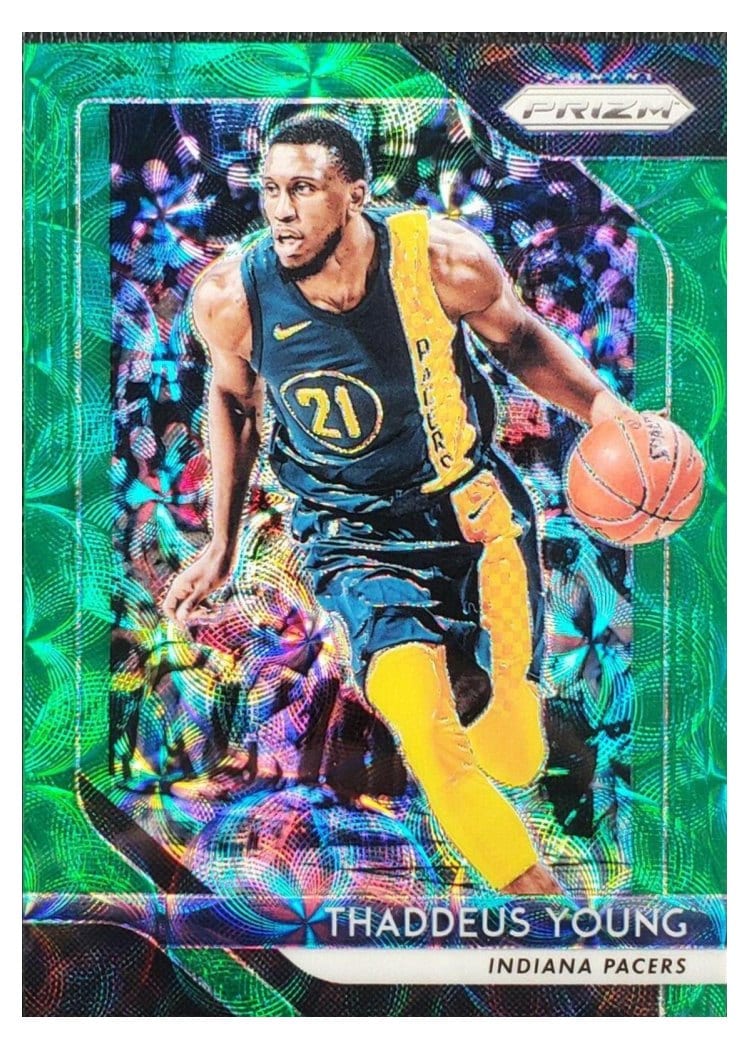 2018-19 Panini Prizm Base Set Thaddeus Young Green Choice Prizm #154 card