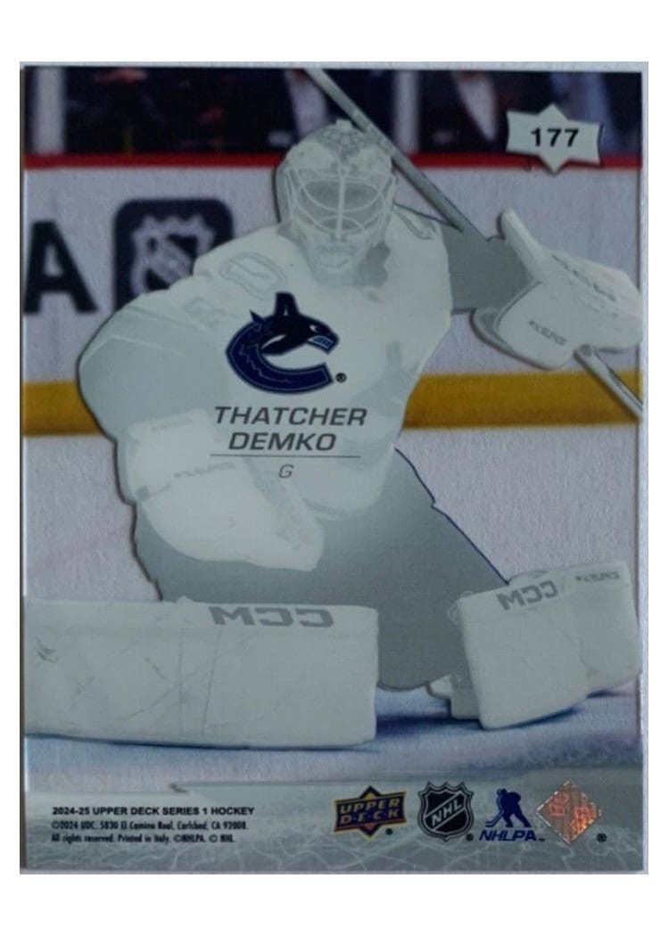 2024-25 Upper Deck Base Set Thatcher Demko #177 card