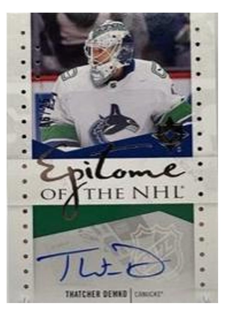 2024-25 Upper Deck Ultimate Collection Epitome of the NHL Thatcher Demko #NHL-TD card
