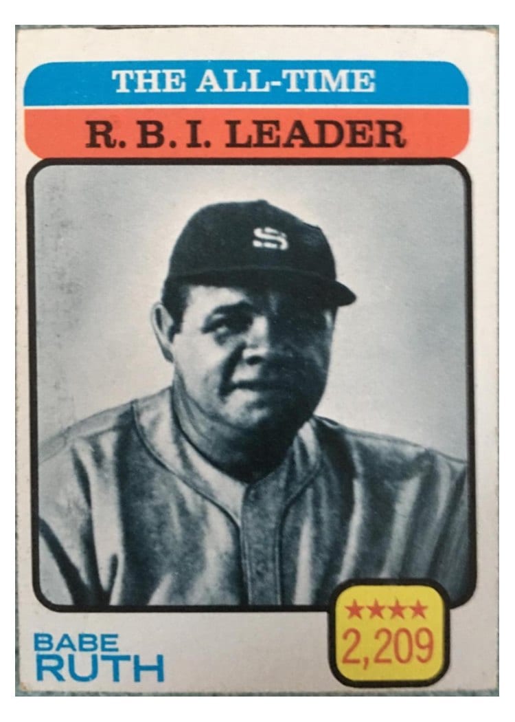 1973 Topps The All-Time R.B.I. Leader #474 card