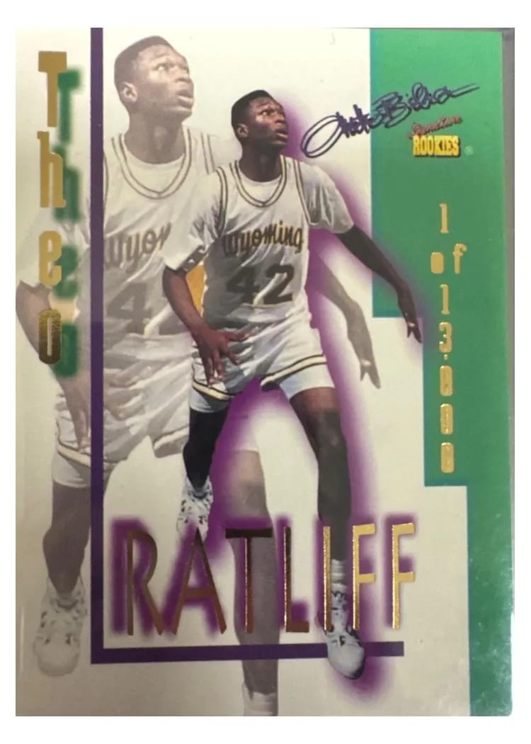 1995 Signature Rookies Autobilia Theo Ratliff #18 card