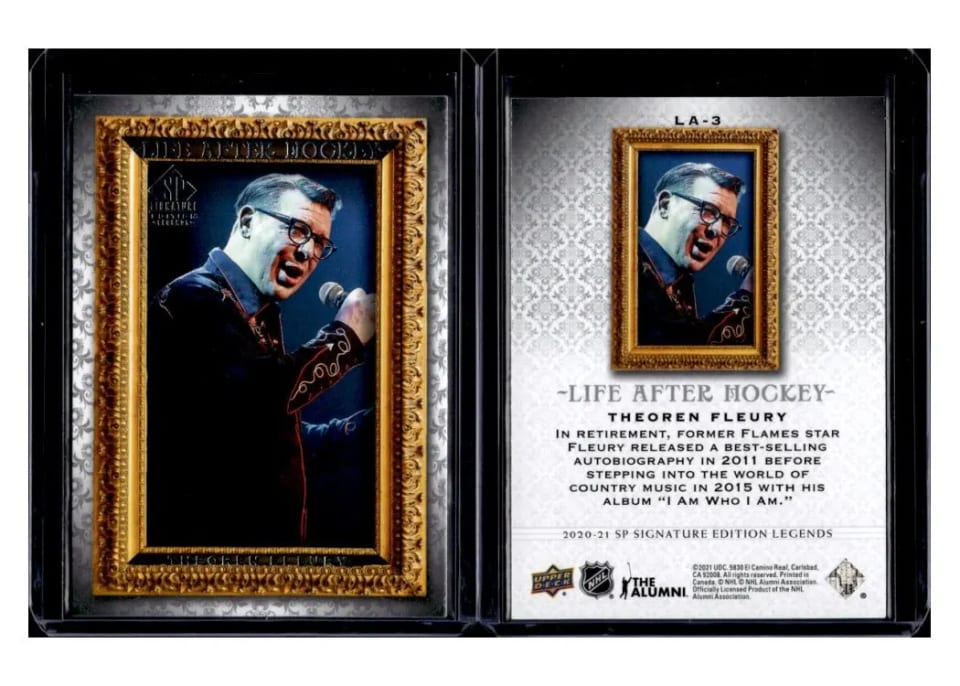 2020-21 SP Signature Edition Legends Life After Hockey Theoren Fleury #LA-3 card