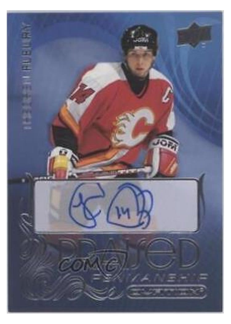 2021-22 Upper Deck Ovation Praised Penmanship Theoren Fleury #PP-TF card