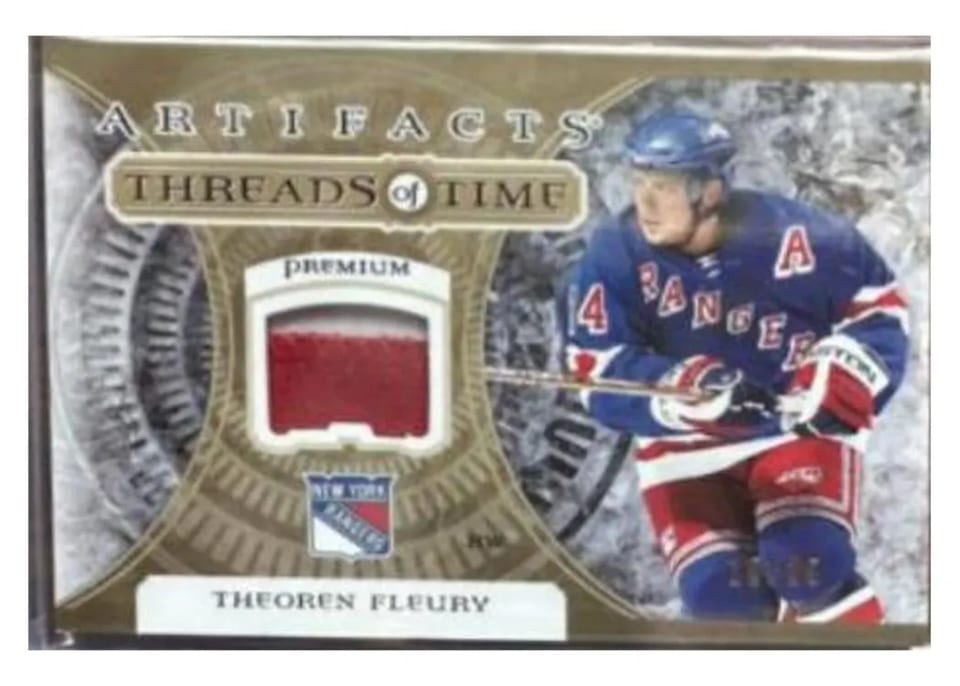 2022-23 Upper Deck Artifacts Threads of Time Theoren Fleury #TT-TF card