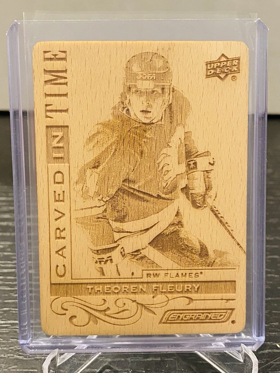 2024-25 Upper Deck Engrained Icons Carved in Time Theoren Fleury #CT-TF card