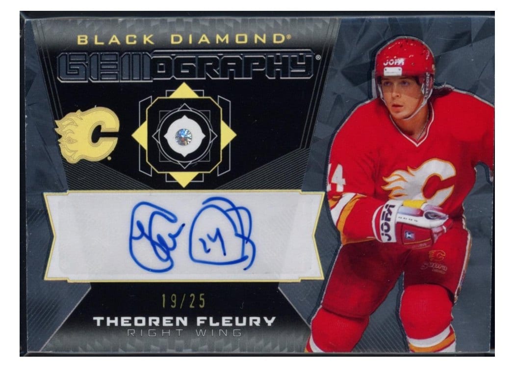 2025-26 Upper Deck Black Diamond Gemography Auto Theoren Fleury #G-TF card