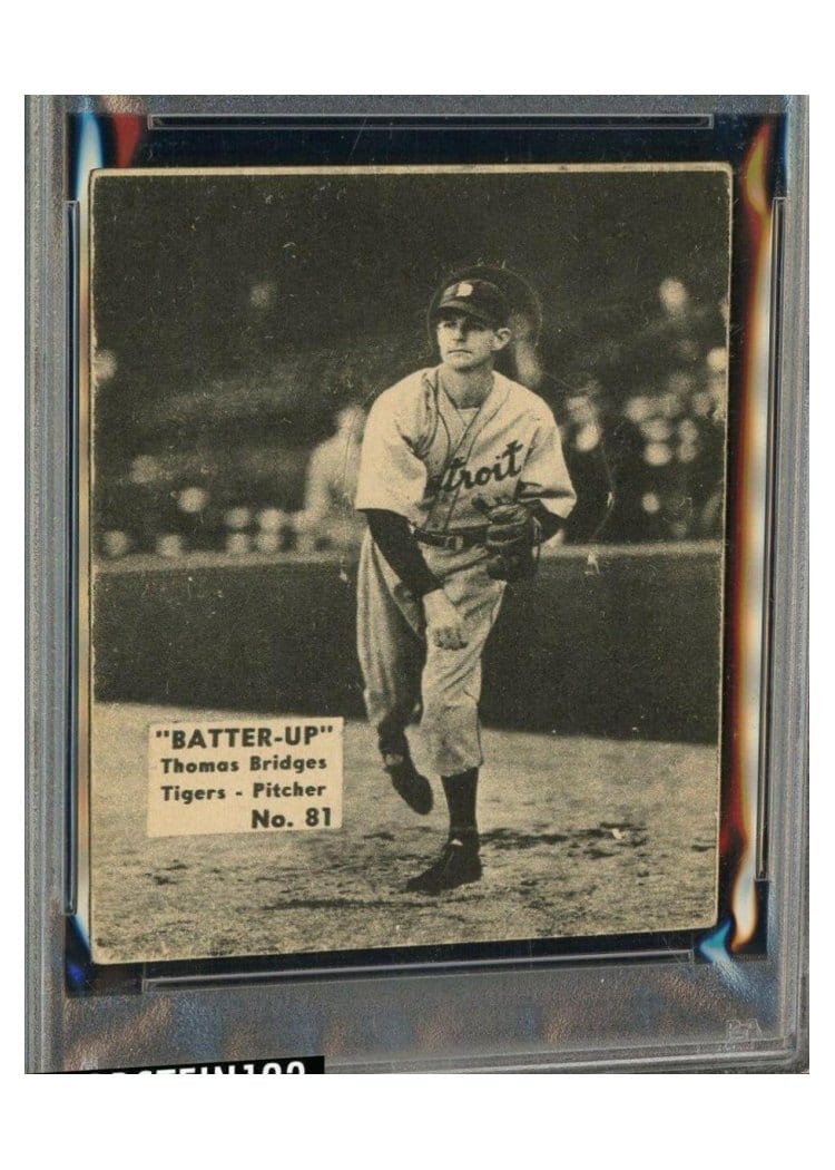 1934 Batter Up Thomas Bridges #81 card
