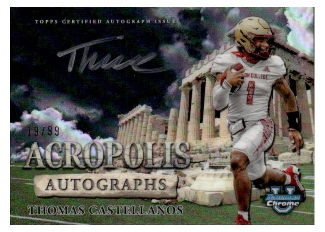 2024 Bowman University Chrome Acropolis Autographs Set Thomas Castellanos #AA-TC card