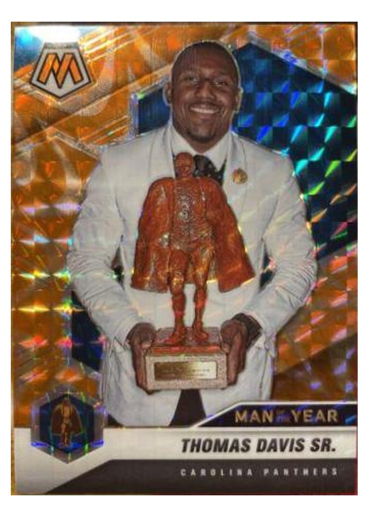 2021 Panini Mosaic Base Set Thomas Davis Sr. Reactive Orange Mosaic #268 card