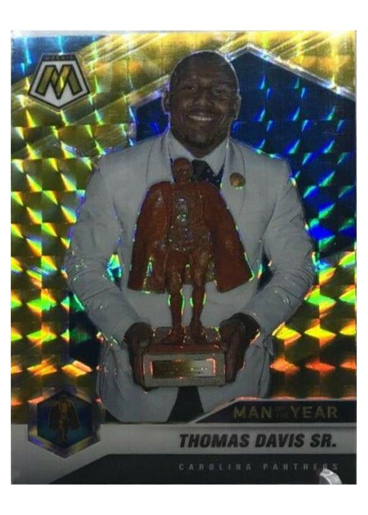 2021 Panini Mosaic Base Set Thomas Davis Sr. Reactive Yellow Mosaic #268 card