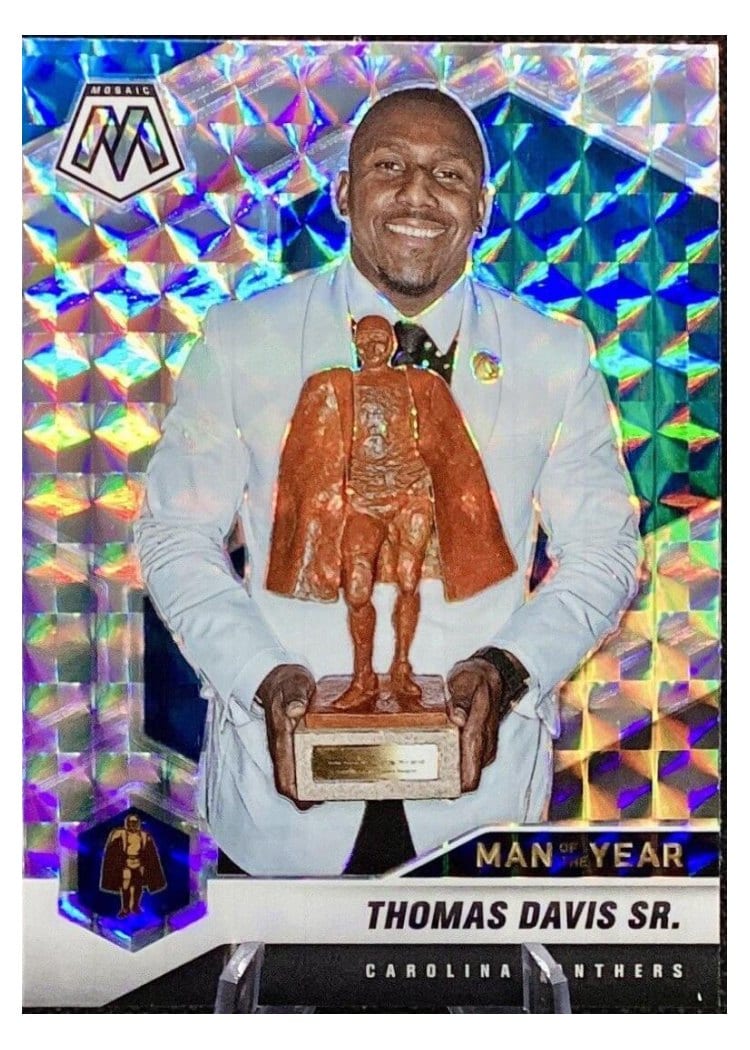 2021 Panini Mosaic Base Set Thomas Davis Sr. Red Wave Mosaic #268 card