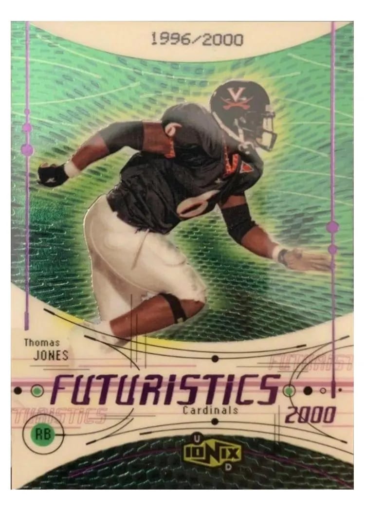 2000 Upper Deck Ionix Thomas Jones #87 card