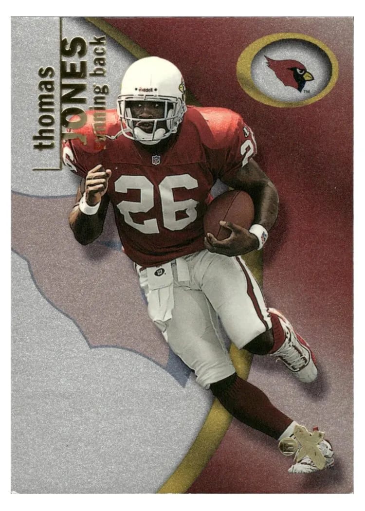 2001 Fleer E X Thomas Jones #48 card