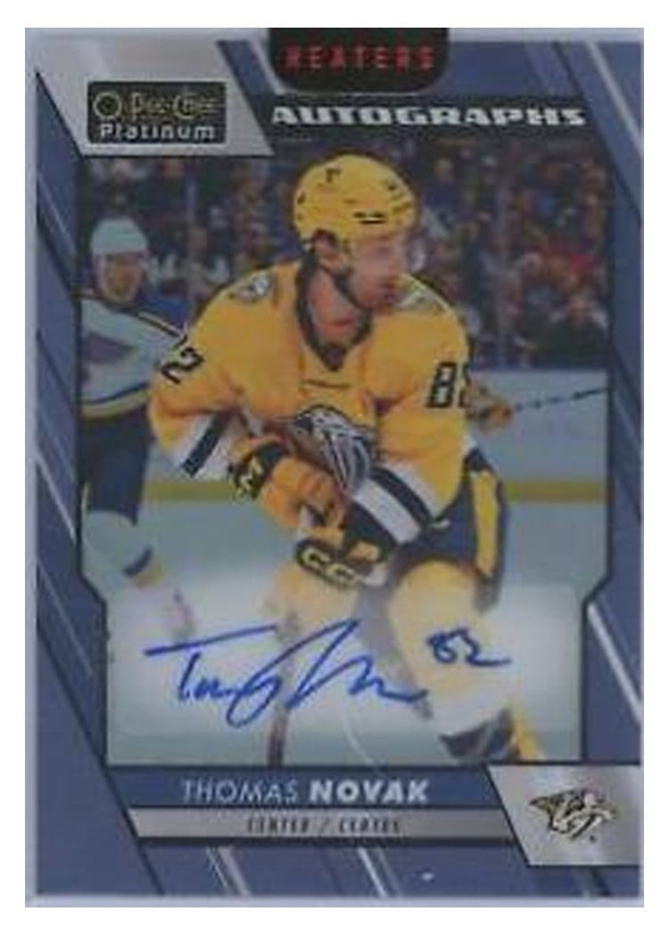 2023-24 O-Pee-Chee Platinum Blue Rainbow Autos Thomas Novak #BA-TN card