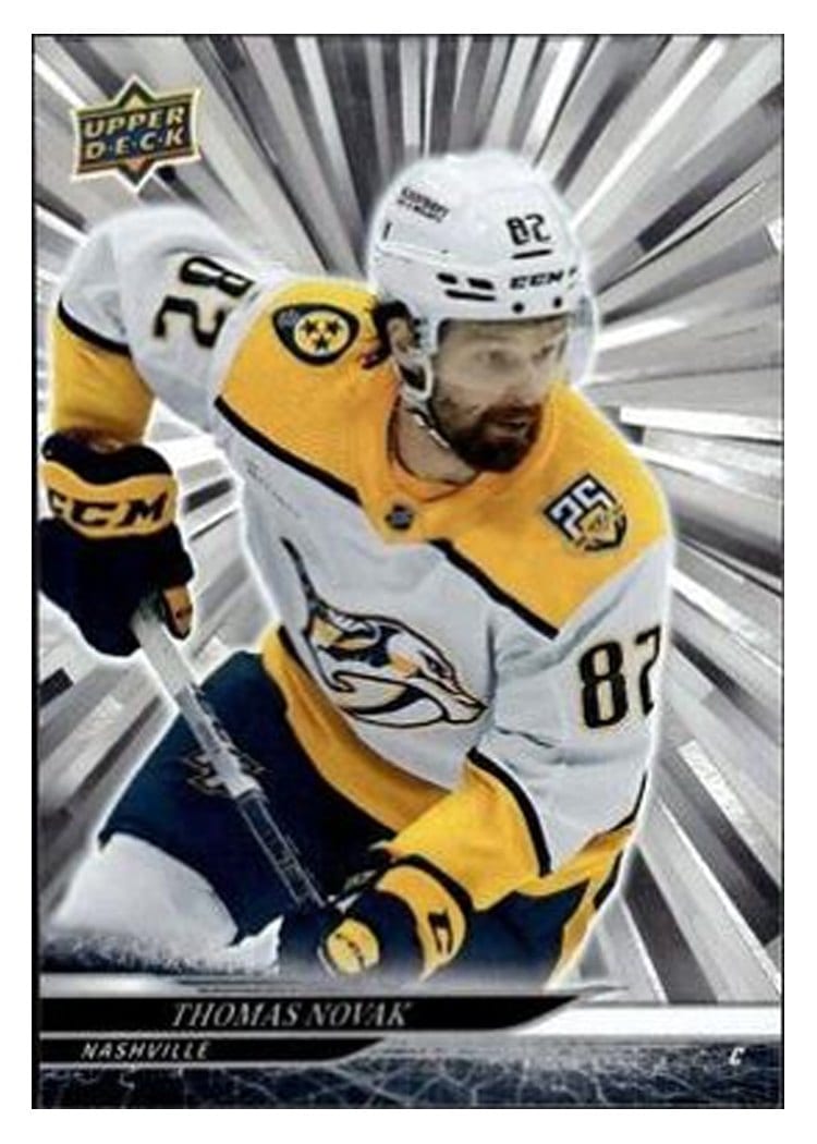 2024-25 Upper Deck Base Set Thomas Novak Outburst Silver #105 card