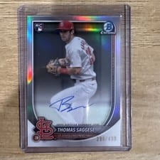 2025 Bowman Chrome Rookie Autographs Thomas Saggese #CRA-TOS card