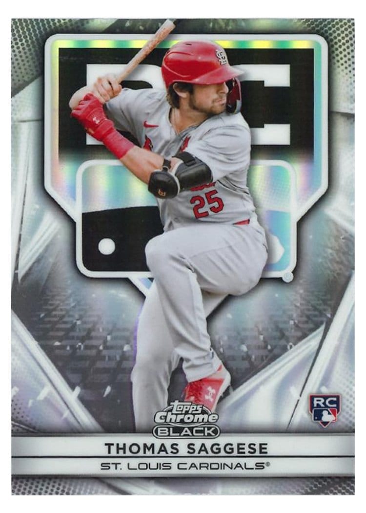 2025 Topps Chrome Black Rookie Design Variations Thomas Saggese #96 card