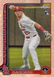 2025 Topps Chrome Logofractor Edition Base Set Thomas Saggese #87 card