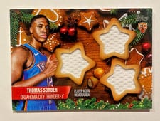 2025-26 Topps Holiday Holiday-Shaped Relics Thomas Sorber #HSR-11 card