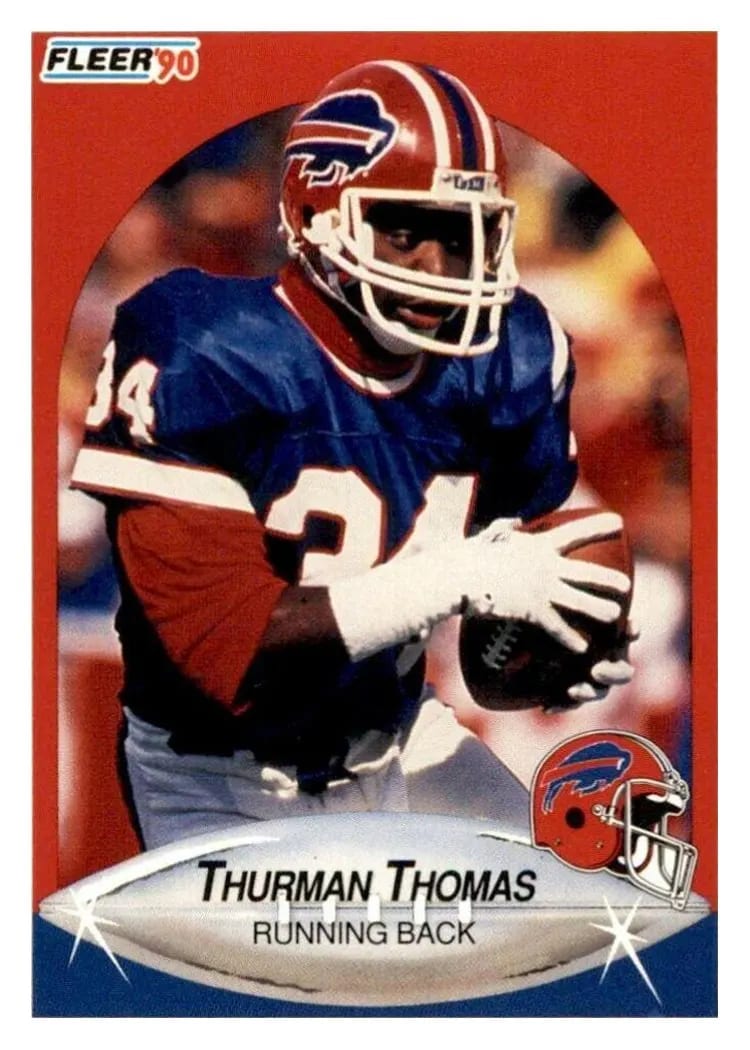 1990 Fleer Thurman Thomas #124 card