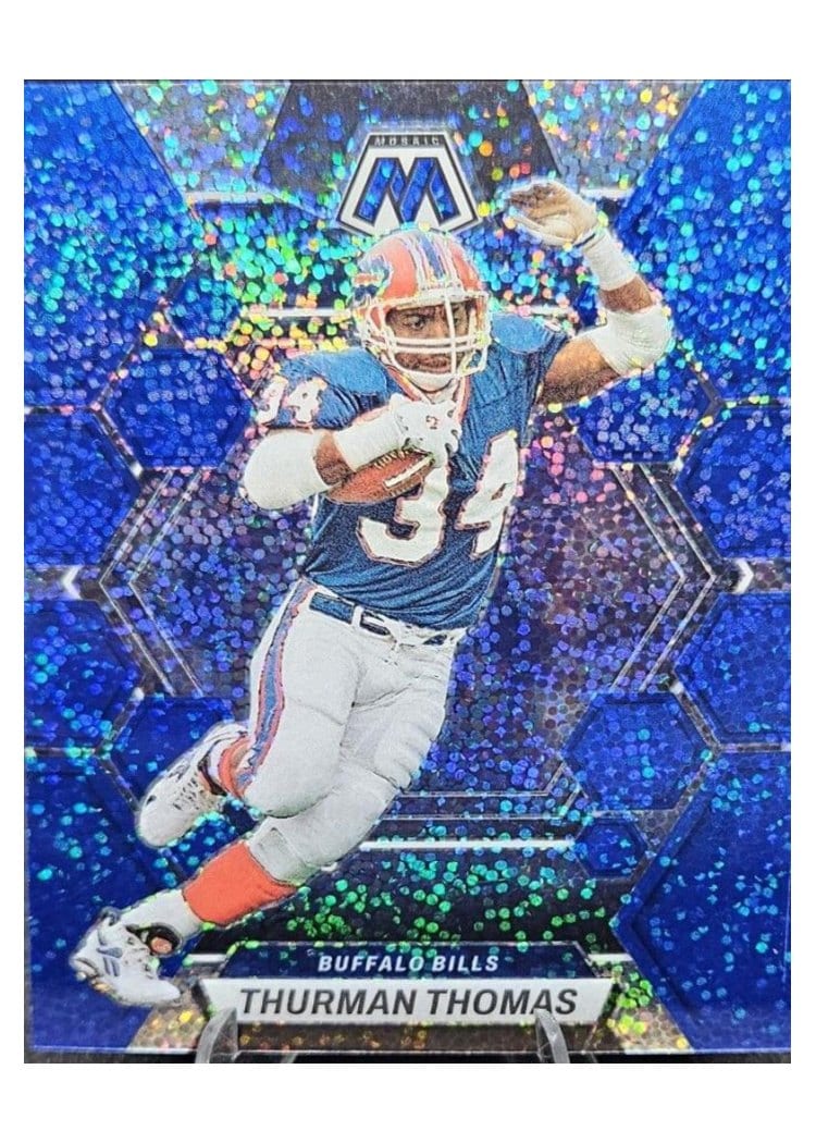 2023 Panini Mosaic Base Set Thurman Thomas Blue Sparkle #27 card